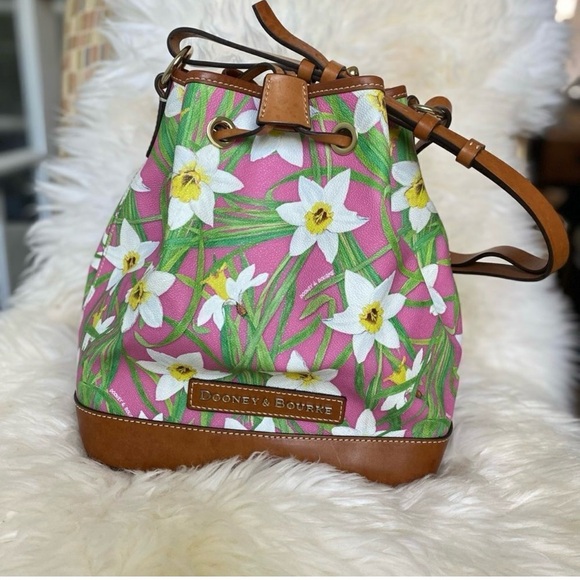Dooney & Bourke Handbags - Dooney & Bourke Pink Floral Bucket Bag